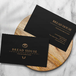 Affärskortet Modern Minimal Black Bread Bakery Visitkort