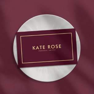 Affärskortet Modern Minimal Burgundy Visitkort