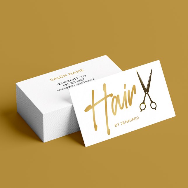 Affärskortet Modern Minimal Hair Stylist Visitkort (Card shown in standard size, choose size, corner and paper style.)