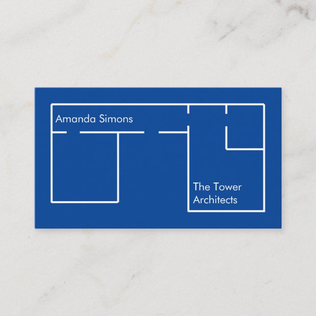 Affärskortet Modern minimalist Blue Architect Visitkort (Framsida)