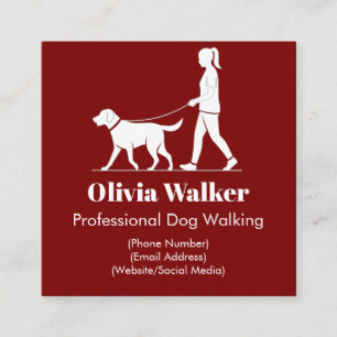 Affärskortet Modern Minimalist Dog Walker Fyrkantigt Visitkort