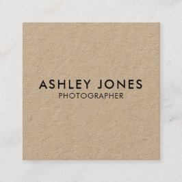 Affärskortet Modern Minimalist QR Kraft Fyrkantigt Visitkort