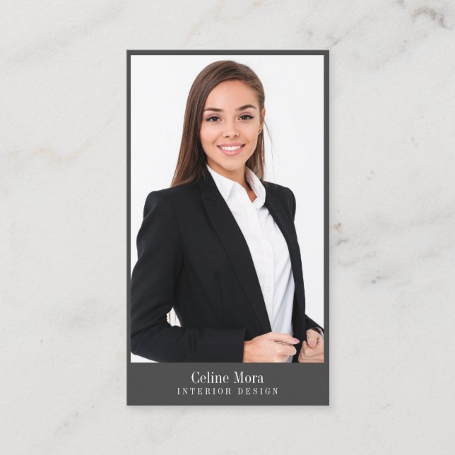 Affärskortet Modern minimalistisk fototypografi Visitkort (Framsida)