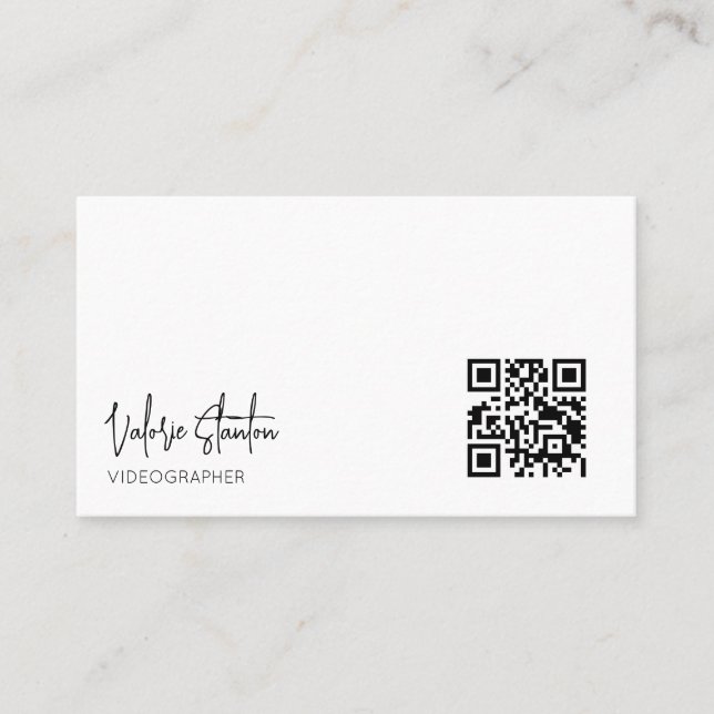 Affärskortet Modern minimalistisk QR-kod Visitkort (Framsida)