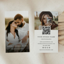 Affärskortet Modern minimalistisk QR-kodfoto Visitkort