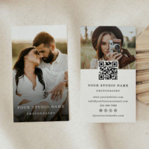 Affärskortet Modern minimalistisk QR-kodfoto Visitkort