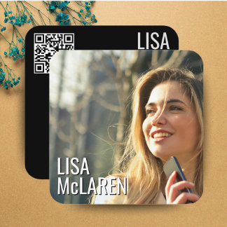 Affärskortet Modern minimalistiskt foto QR-kod Fyrkantigt Visitkort