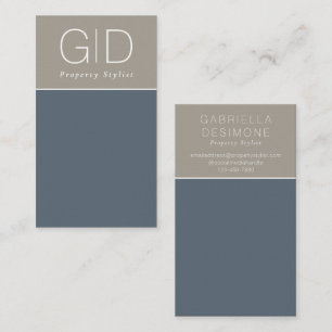Affärskortet Modern Minimum Slate Blue Taupe Visitkort