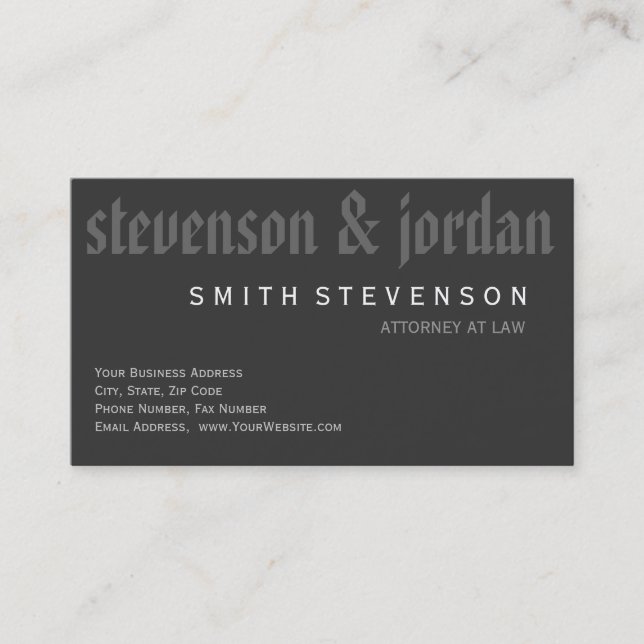 Affärskortet Modern Monogram Attorney Law Firm Visitkort (Framsida)