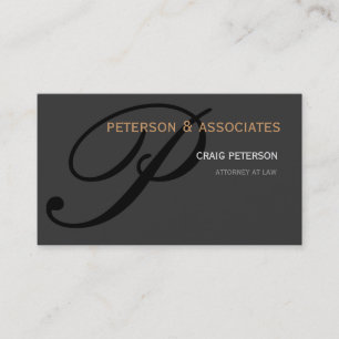 Affärskortet Modern Monogram Attorney Law Firm Visitkort