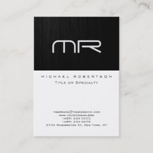 Affärskortet Modern Monogram Black White Trendig Visitkort