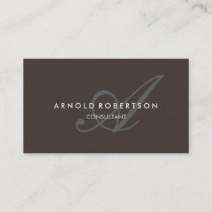Affärskortet Modern Monogram Brown Trendig Visitkort
