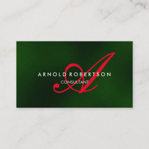 Affärskortet Modern Monogram Grönt Trendig Visitkort