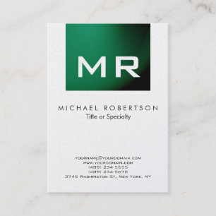 Affärskortet Modern monogram Grönt Visitkort