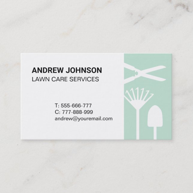 Affärskortet Modern Mwing Verktyg Gräsmatta Care Visitkort (Framsida)