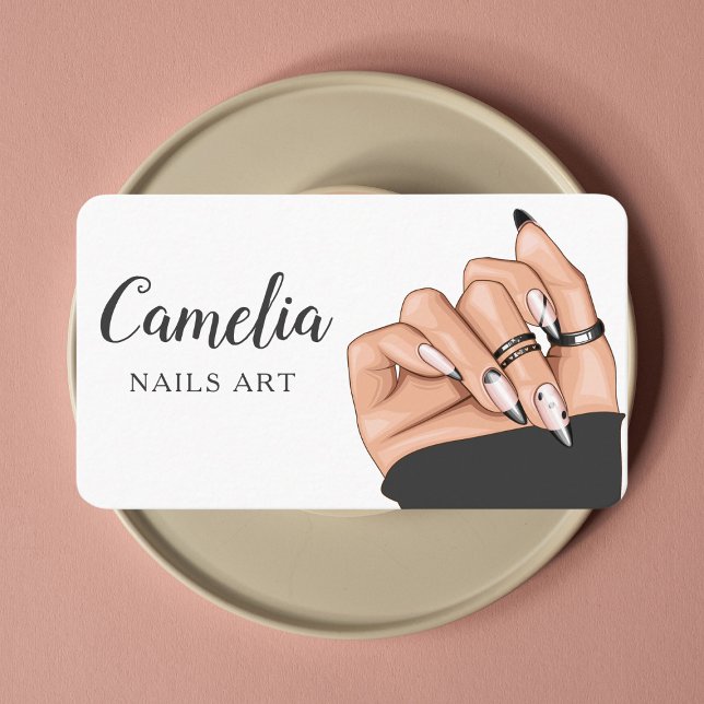 Affärskortet Modern Nail Artist Salon Qr Code Visitkort (Skapare uppladdad)