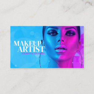 Affärskortet Modern Neon Makeup Artist Visitkort