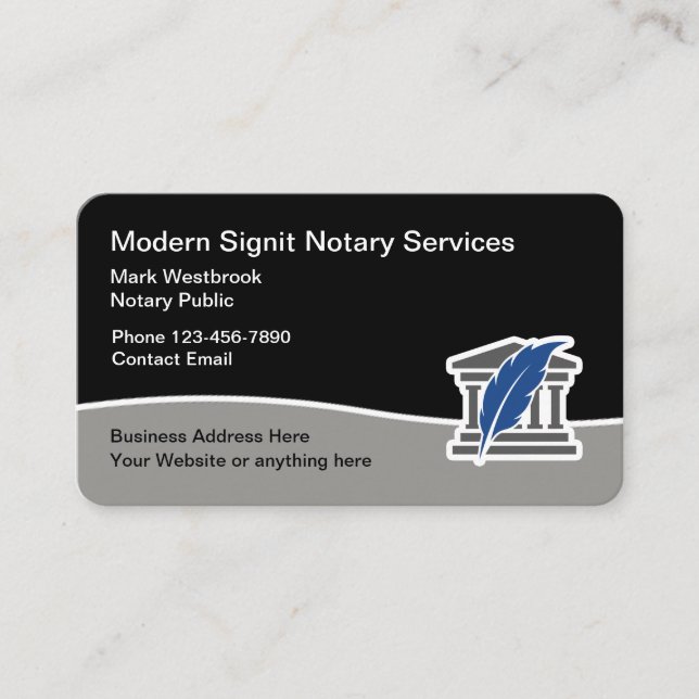Affärskortet Modern Notary Services - design Visitkort (Framsida)
