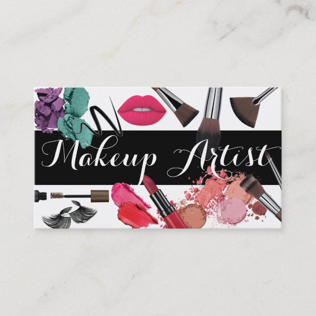 Affärskortet Modern och Professionell Makeup Artis Visitkort (Framsida)