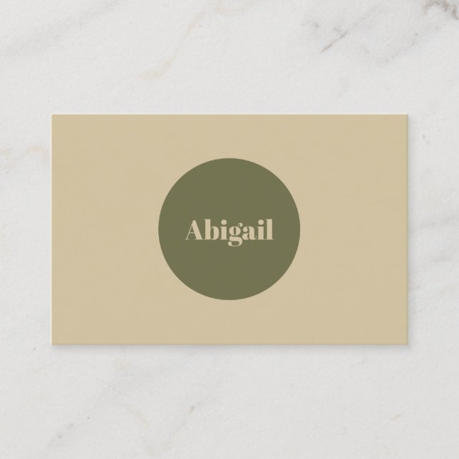 Affärskortet Modern Ovale Olive Gren Visitkort (Framsida)