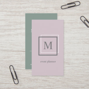Affärskortet Modern Pastel Lila Monogram Visitkort