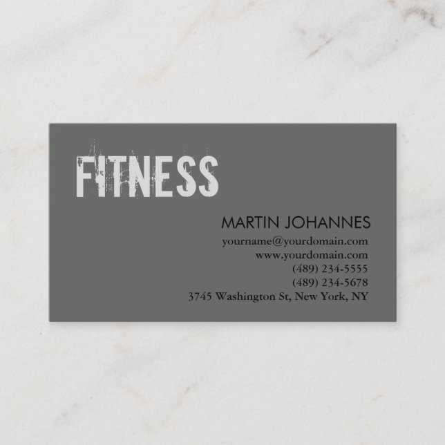 Affärskortet Modern Personal Trainer Grått  Visitkort (Framsida)