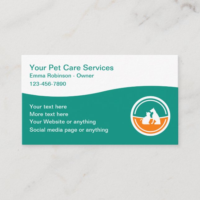 Affärskortet Modern Pet Services - design Visitkort (Framsida)