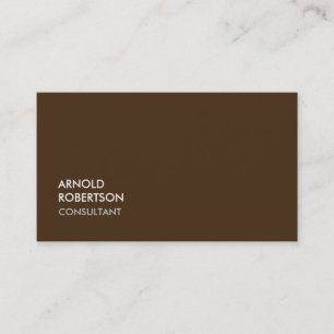 Affärskortet Modern Plain Brown Trendig Chic Visitkort