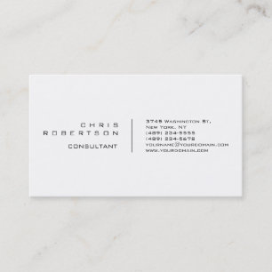 Affärskortet Modern Plain Simple White Attractive Visitkort