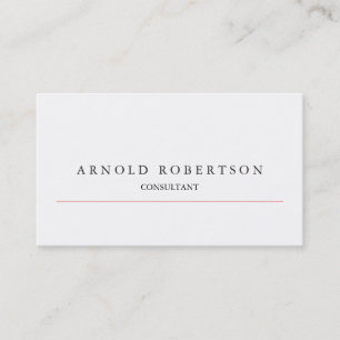 Affärskortet Modern Plain White Professionell Visitkort