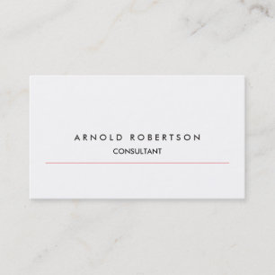 Affärskortet Modern Plain White Professionell Visitkort