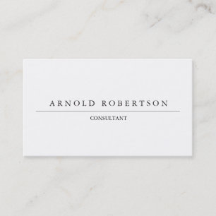 Affärskortet Modern Plain White Professionell Visitkort