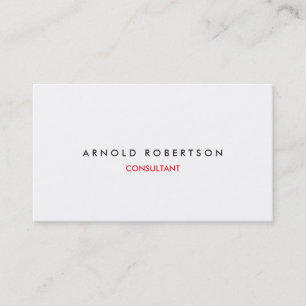 Affärskortet Modern Plain White Professionell Visitkort