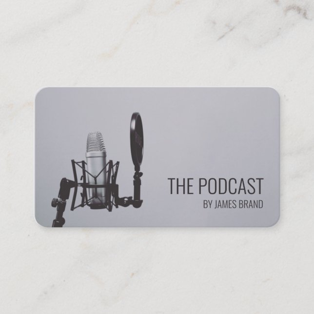 Affärskortet Modern Podcast Voice Actor Visitkort (Framsida)
