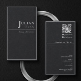 Affärskortet Modern Professionell Black Visitkort