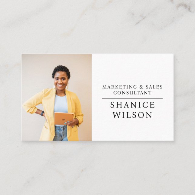 Affärskortet Modern Professionell Business Photo Visitkort (Framsida)