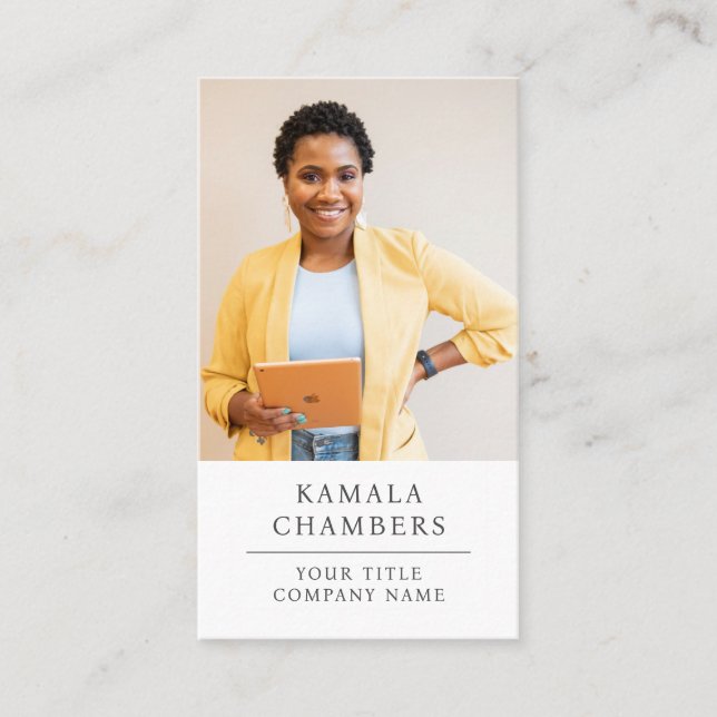 Affärskortet Modern Professionell Business Photo Visitkort (Framsida)