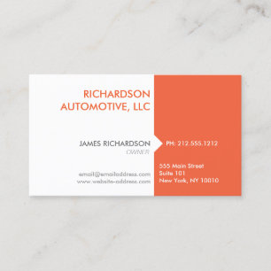 AFFÄRSKORTET MODERN & PROFESSIONELL ORANGE/VITE VISITKORT
