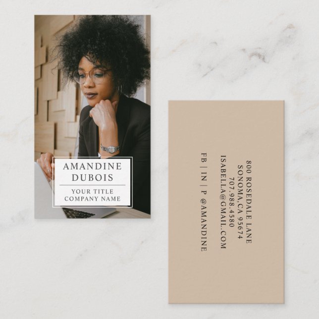 Affärskortet Modern Professionell Photo Visitkort (Fram/baksida)