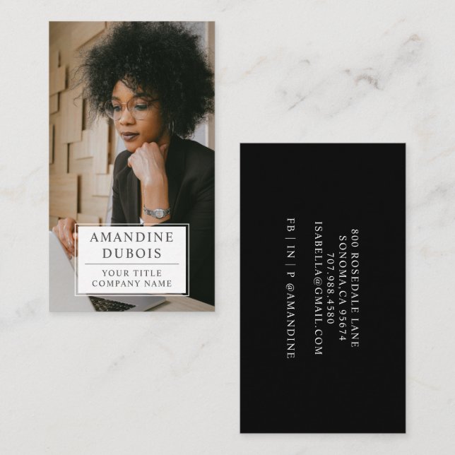 Affärskortet Modern Professionell Photo Visitkort (Fram/baksida)