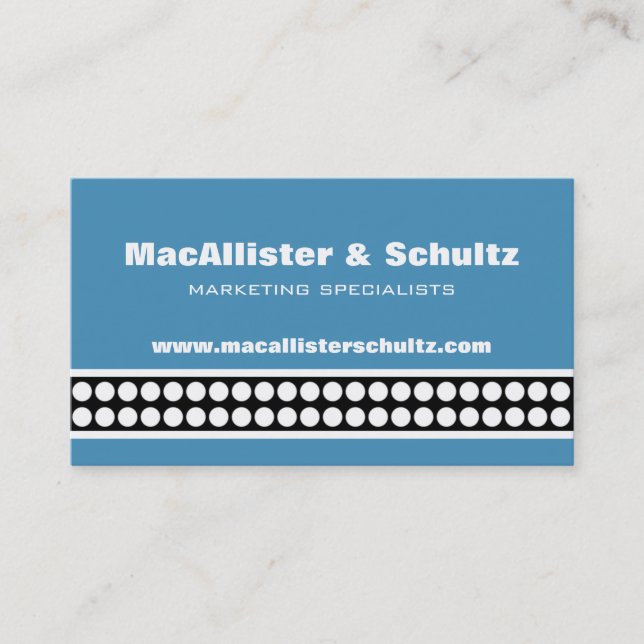 Affärskortet Modern punkter, ljusblå Visitkort (Framsida)