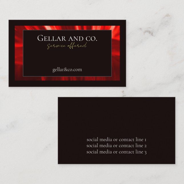 Affärskortet Modern Red Blommigt Visitkort (Fram/baksida)