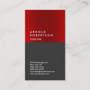 Affärskortet Modern Red Grått Coola Professionell Visitkort