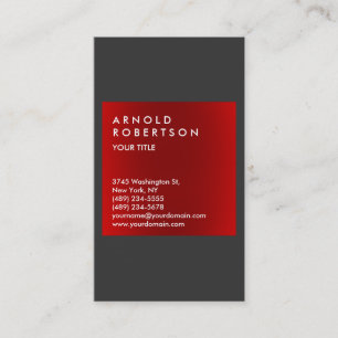 Affärskortet Modern Red Grått Elegant Professionel Visitkort