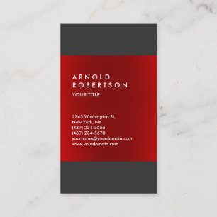 Affärskortet Modern Red Grått Trendig Professionel Visitkort