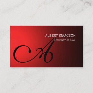 Affärskortet Modern Red Simple Monogram Visitkort