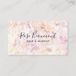 Affärskortet Modern Rosa Gult Watercolor Script Visitkort