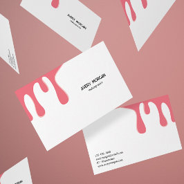 Affärskortet Modern Shock rosa Drip Makeup Artist Visitkort
