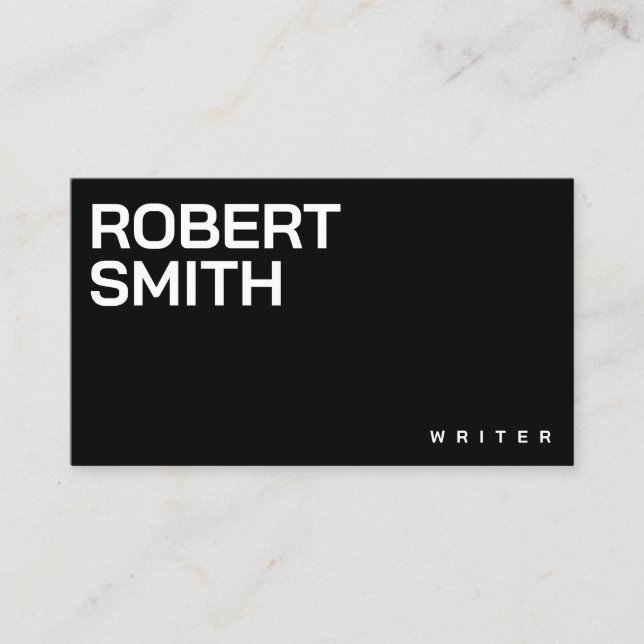 Affärskortet Modern Simple Black and White Visitkort (Framsida)