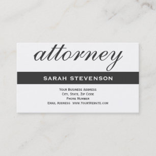 Affärskortet Modern Simple Black White Attorney Visitkort